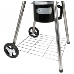 Gratar rotund cu capac, grill 54 cm, termostat, colector cenusa, roti, 68x57x99 cm