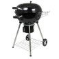Gratar rotund cu capac, grill 54 cm, termostat, colector cenusa, roti, 68x57x99 cm