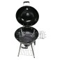 Gratar rotund cu capac, grill 54 cm, termostat, colector cenusa, roti, 68x57x99 cm