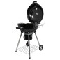 Gratar rotund cu capac, grill 54 cm, termostat, colector cenusa, roti, 68x57x99 cm