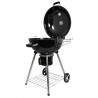 Gratar rotund cu capac, grill 54 cm, termostat, colector cenusa, roti, 68x57x99 cm
