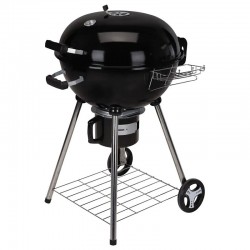 Gratar rotund cu capac, grill 54 cm, termostat, colector cenusa, roti, 68x57x99 cm