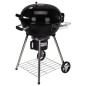 Gratar rotund cu capac, grill 54 cm, termostat, colector cenusa, roti, 68x57x99 cm