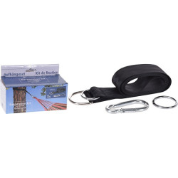 Kit suspendare hamac sau leagan, 2 franghii 5x200 cm, carlige otel, rezistenta 120 kg