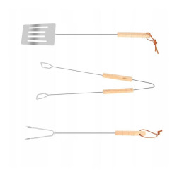 Gratar de gradina pliabil, 3 accesorii gatit, grill portabil, otel, 46x30x30 cm