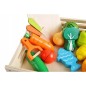 Set ladita fructe si legume de feliat, cu magnet, 34 piese din lemn, XXL