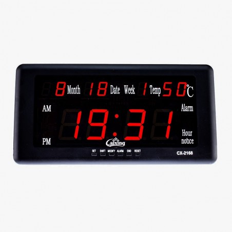 Ceas digital LED rosu, 8 alarme, calendar, masurare temperatura, Caixing