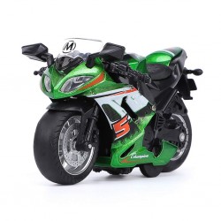 Motocicleta miniatura, sunete si lumini LED, mecanism inertial, 14x7x5 cm