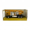 Camion cu macara basculabila, iluminata LED, efecte sonore, macheta 1:60, 17x6x3 cm