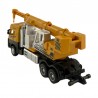 Camion cu macara basculabila, iluminata LED, efecte sonore, macheta 1:60, 17x6x3 cm