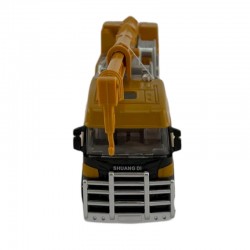 Camion cu macara basculabila, iluminata LED, efecte sonore, macheta 1:60, 17x6x3 cm