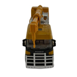 Camion cu macara basculabila, iluminata LED, efecte sonore, macheta 1:60, 17x6x3 cm