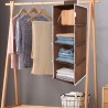 Organizator depozitare 80x30x30 cm, 4 rafturi, din panza, pliabil, maro