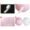 Decor baloane arcada, 79 piese, folie si latex, franjuri argintii, macaron pink