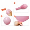 Decor baloane arcada, 79 piese, folie si latex, franjuri argintii, macaron pink