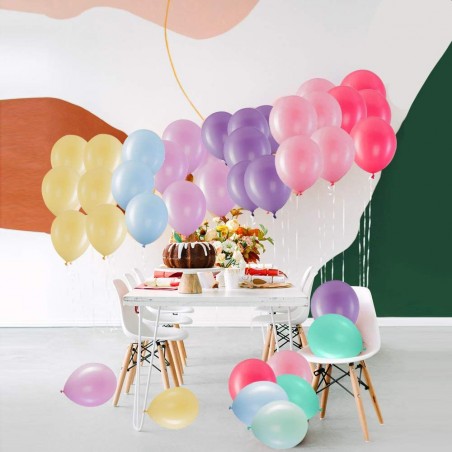 Kit 53 baloane Rainbow, aranjament curcubeu, diametru 25 si 12 cm, latex