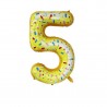 Balon folie gigant cifra 5, inaltime 80 cm, candy decor gogoasa, inghetata, 5 piese