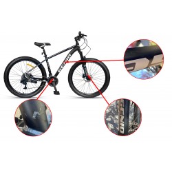 Bicicleta Mountain Bike 27.5 inch, aluminiu, frane hidraulice, 27 viteze, negru, Genio, resigilat