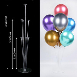 Stand aranjament 7 baloane, inaltime 70 cm, transparent