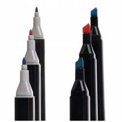 Set 168 markere cu varf dublu, multicolore, geanta de depozitare cu bretea pe umar
