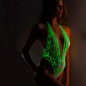 Body din dantela fosforescenta, lenjerie intima dama, marime 34-36