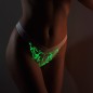 Lenjerie intima luminescenta, chilot brazilian fosforescent, dantela, marime 38, alb