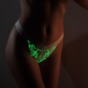 Lenjerie intima luminescenta, chilot brazilian fosforescent, dantela, marime 38, alb