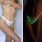 Lenjerie intima luminescenta, chilot brazilian fosforescent, dantela, marime 38, alb