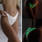 Lenjerie intima luminescenta, chilot brazilian fosforescent, dantela, marime 38, alb