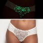 Slip frantuzesc din dantela fosforescenta, marime 36/S, alb