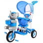 Tricicleta pentru copii 2 in 1, cos, efecte sonore, transformare balansoar, albastru Tricicleta pentru copii 2 in 1, cos, efecte sonore, transformare balansoar, albastru