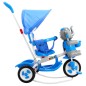 Tricicleta pentru copii 2 in 1, cos, efecte sonore, transformare balansoar, albastru Tricicleta pentru copii 2 in 1, cos, efecte sonore, transformare balansoar, albastru