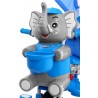Tricicleta pentru copii 2 in 1, cos, efecte sonore, transformare balansoar, albastru