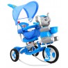 Tricicleta pentru copii 2 in 1, cos, efecte sonore, transformare balansoar, albastru
