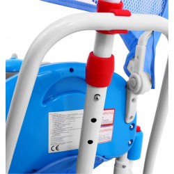 Tricicleta pentru copii 2 in 1, cos, efecte sonore, transformare balansoar, albastru