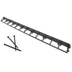Separator gazon inaltime 4.5 cm, lungime 100 cm, 6 gauri prindere, negru