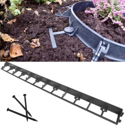 Separator gazon inaltime 4.5 cm, lungime 100 cm, 6 gauri prindere, negru