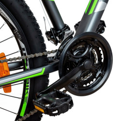 Bicicleta Mountain Bike, roti 26 inch, cadru aluminiu, 21 viteze, frane mecanice pe disc, verde