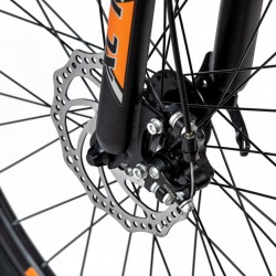 Bicicleta Mountain Bike, roti 26 inch, cadru aluminiu, schimbator Shimano 21 viteze, frane pe disc, portocalie