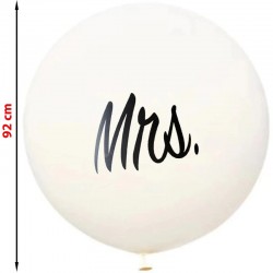 Balon gigant inscriptie Mrs, diametru 92 cm, petrecere nunta, latex
