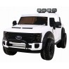 Masinuta electrica Ford Super Duty, 4 motoare, 2 locuri, roti spuma EVA, alb