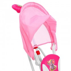 Tricicleta copii 2 in 1, balansoar cu efecte sonore, protectie soare, suport picioare, Happy Elephan roz
