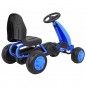 Kart cu pedale, 4 roti ABS cu banda cauciuc, volan, transmisie prin lant, albastru