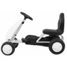Kart cu pedale, 4 roti cu insertie cauciucata, volan, transmisie lant, alb