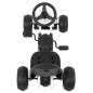 Kart cu pedale, 4 roti cu insertie cauciucata, volan, transmisie lant, alb
