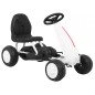 Kart cu pedale, 4 roti cu insertie cauciucata, volan, transmisie lant, alb