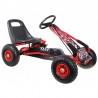 Kart cu pedale, 4 roti, volan, frana de mana, cutie viteze, rosu
