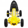 Kart cu pedale, 4 roti, scaun reglabil, volan, frana de mana, cutie viteze, galben