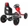 Kart cu pedale, roti spuma EVA, scaun reglabil, cutie viteze, volan, frana de mana, rosu