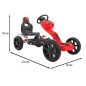 Kart cu pedale, roti spuma EVA, scaun reglabil, cutie viteze, volan, frana de mana, rosu